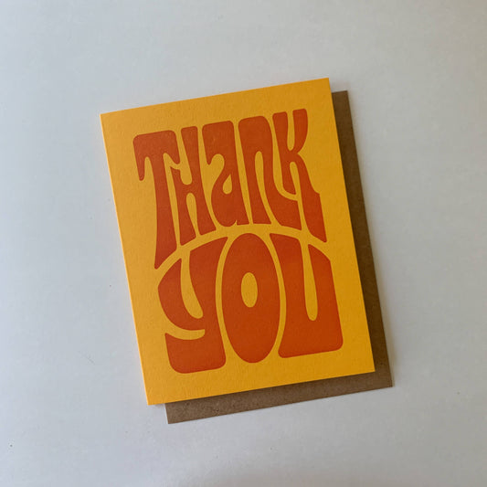 Thank You Letterpress Card: Blue