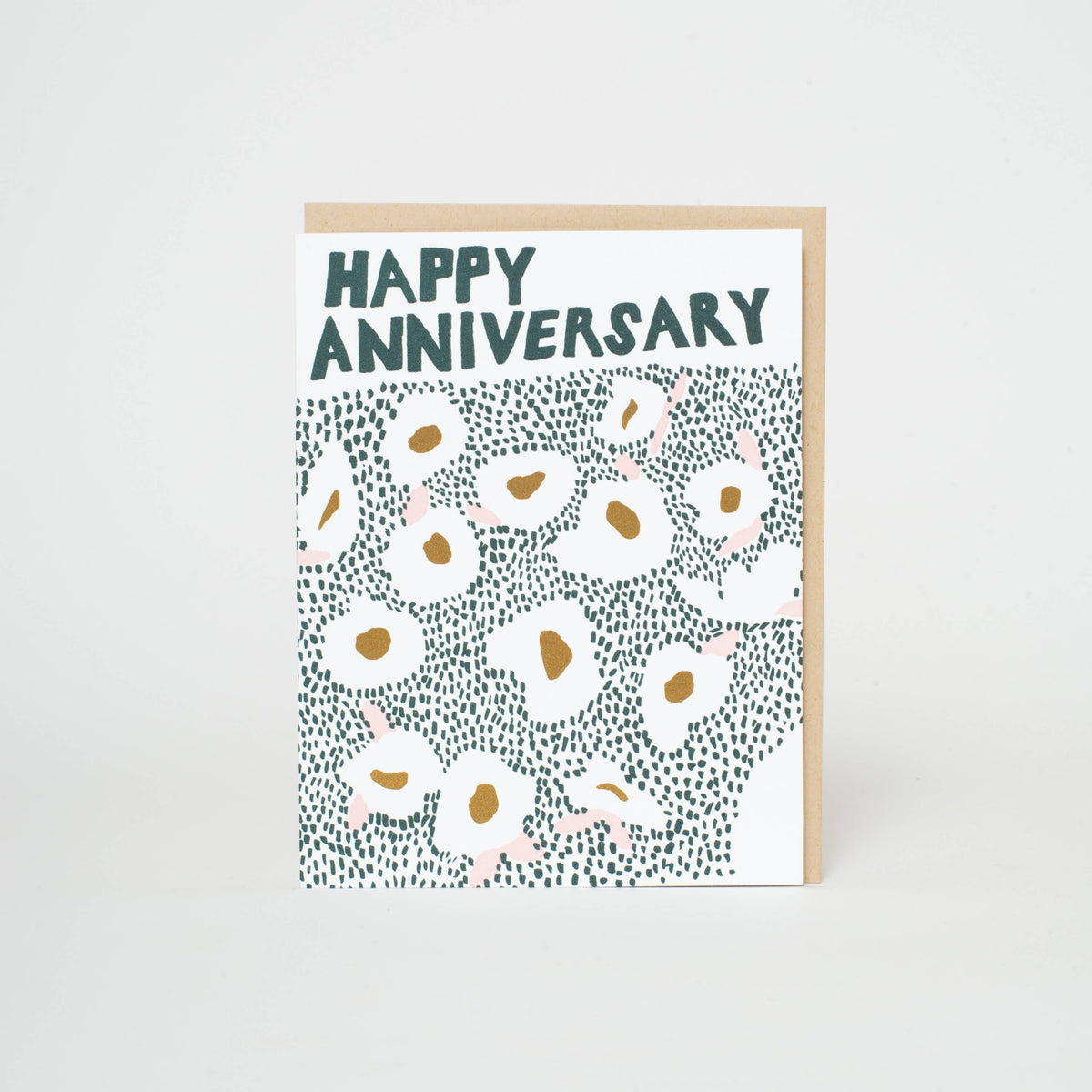 Happy Anniversary Meadow Letterpress Greeting Card: Paper tab