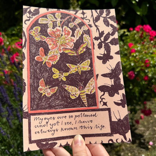 Moths in the Meadow A5 Print