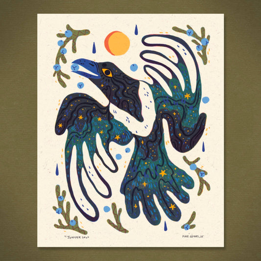 Juniper Magpie - 8x10 Nature Wilderness Art Print