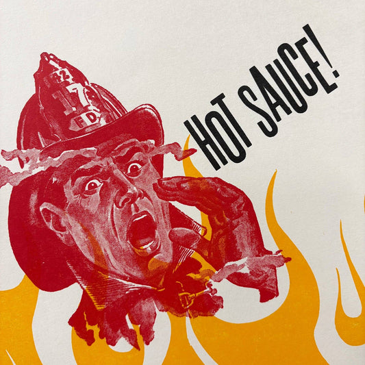 Hot Sauce Fireman Letterpress Print