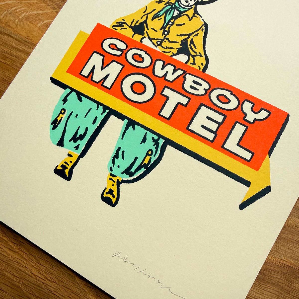 Cowboy Motel - Signed 8x10in Silkscreen Print