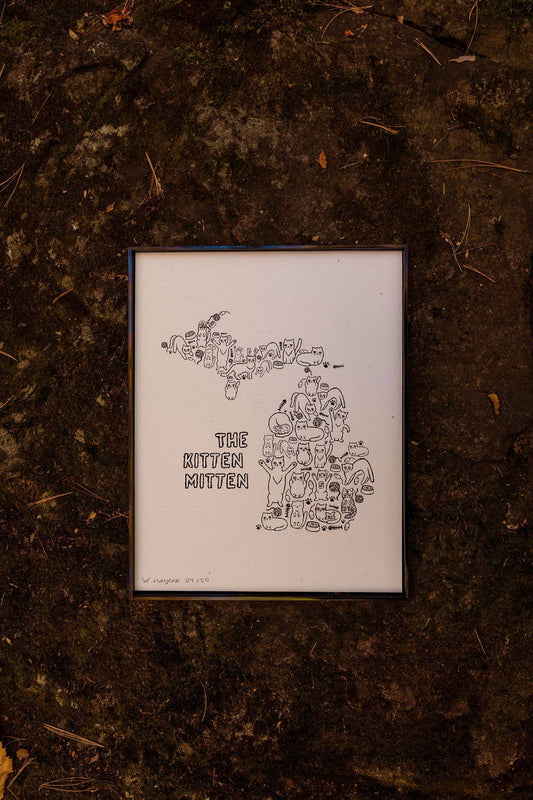 Kitten Mitten - Cat Lover's Map of Michigan