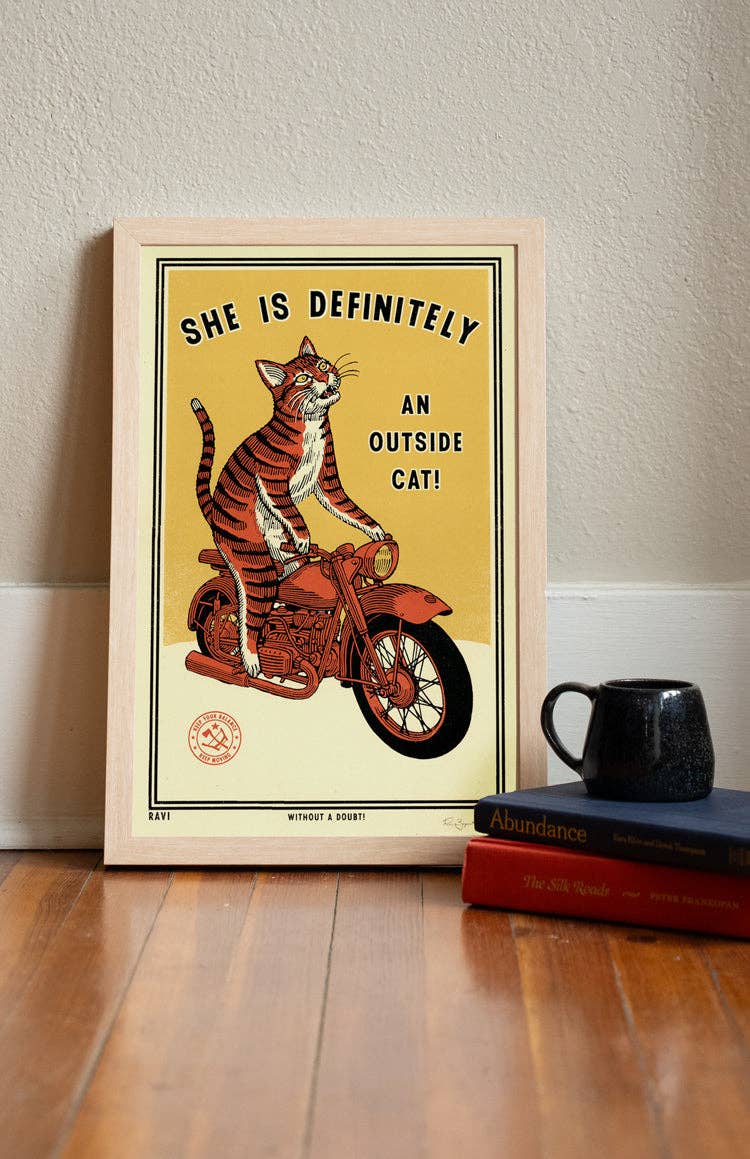 Outside Cat Print: 11"x17"