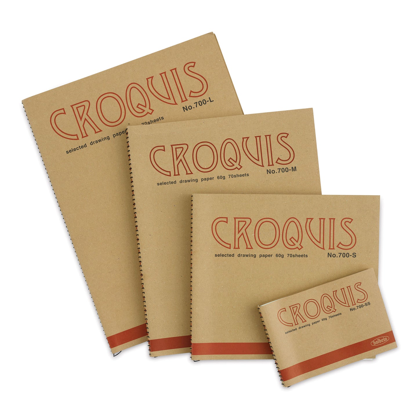 Holbein Croquis Drawing Books - 8.5" x 9.3" - 60 gsm - Cream - 70 Sheets