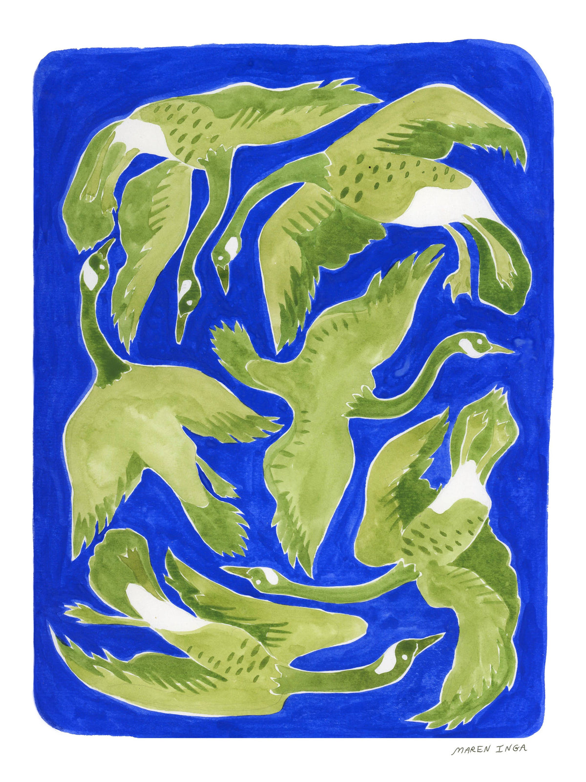 Six Geese, Giclee art print