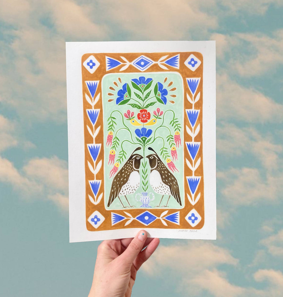 Two Quail Giclee art print 