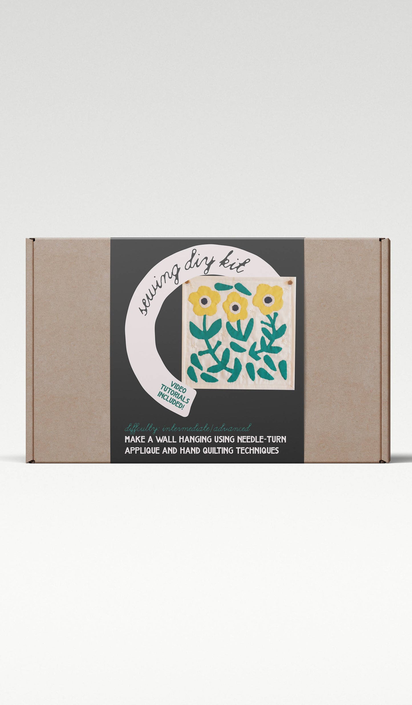 Floral Scene DIY Sewing Kit: Yellow & Green / Digital / Full Kit