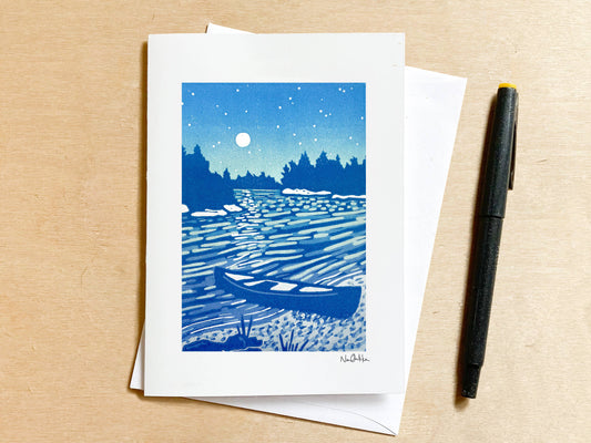 Backcountry Moonrise Greeting Card: With Clear EcoSleeve