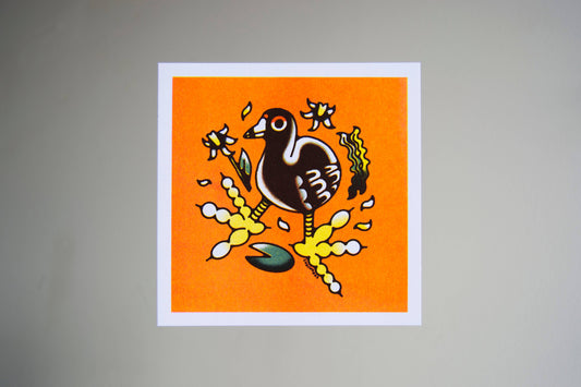 American Coot - 5x5" Risograph Print