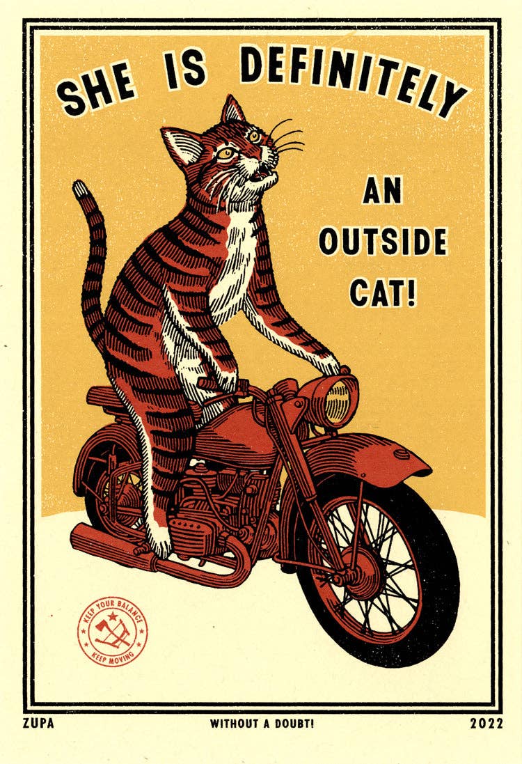 Outside Cat Print: 11"x17"
