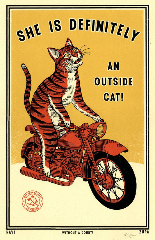 Outside Cat Print: 11"x17"
