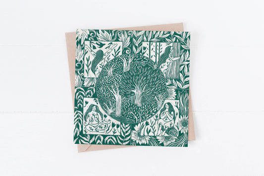 Forest Bather card, nature, woods, mindfulness, health