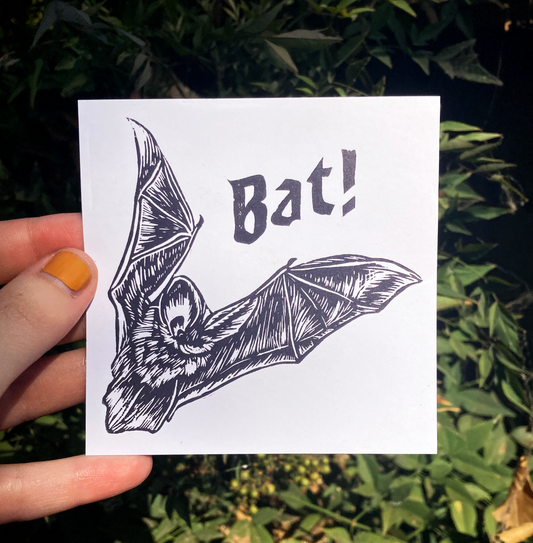Bat Linocut Print