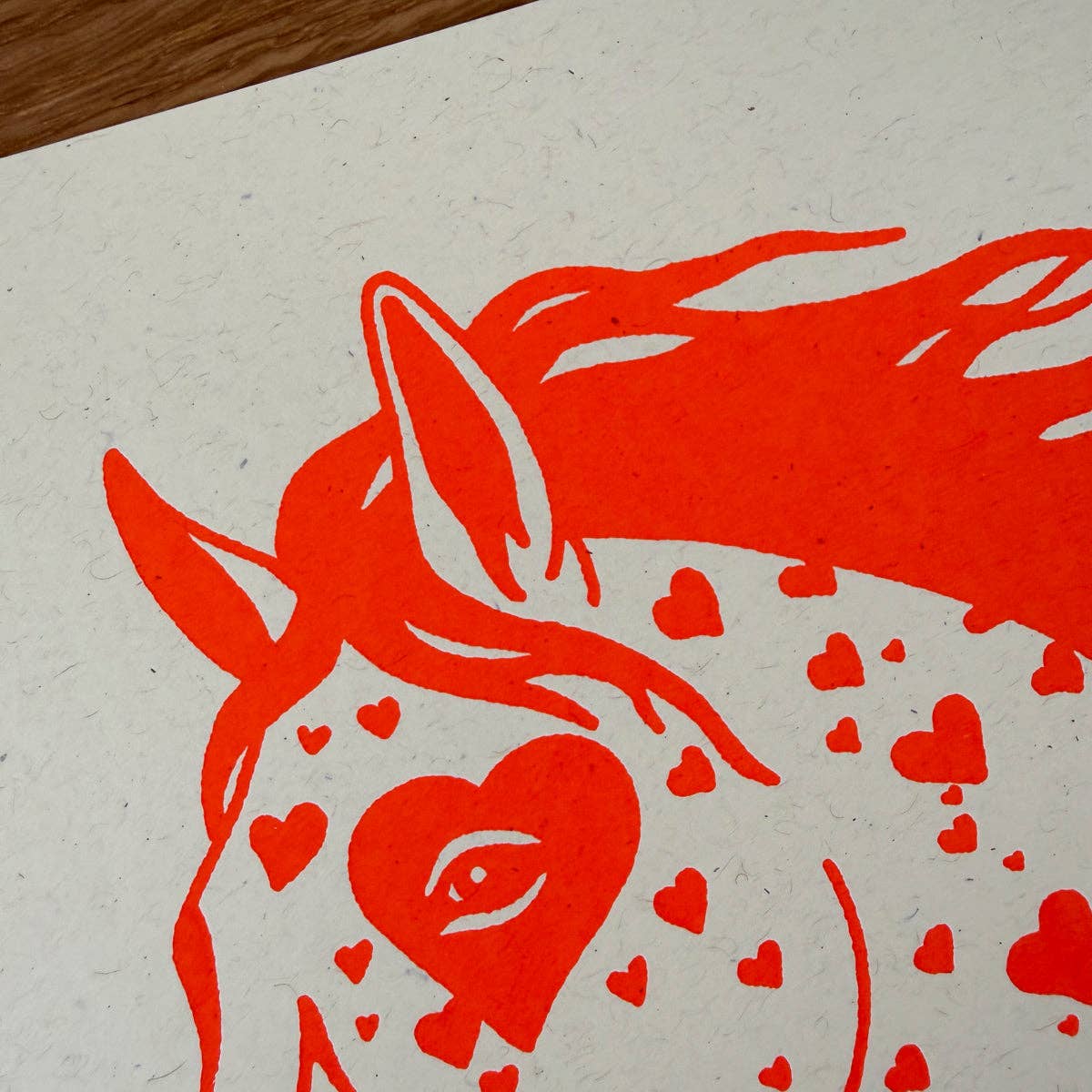 Bronco Hearts - Signed 10x8in Silkscreen Print on Recycled Paper