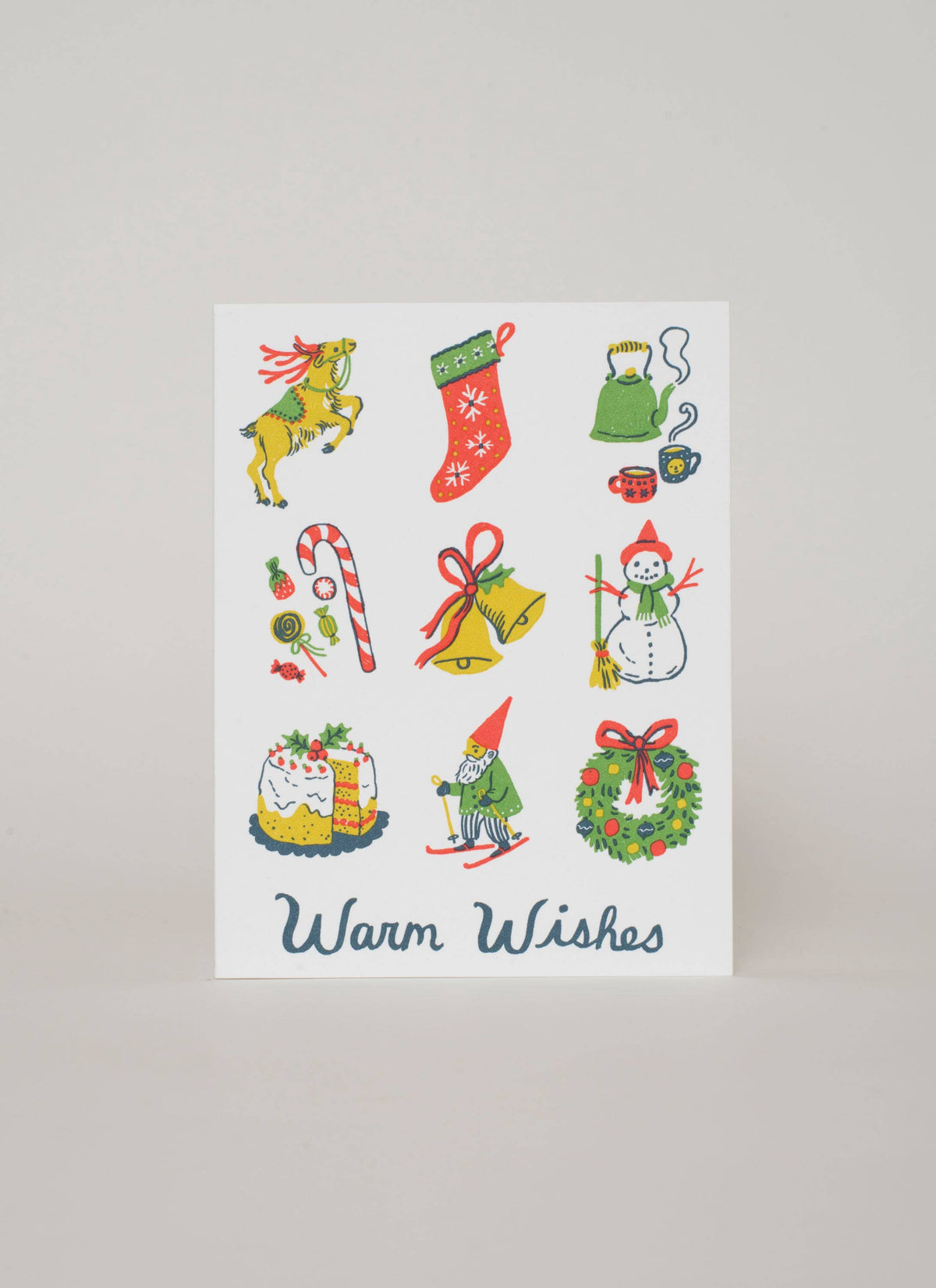 Warm Wishes Charms Letterpress Greeting Card by Phoebe Wahl: Paper tab