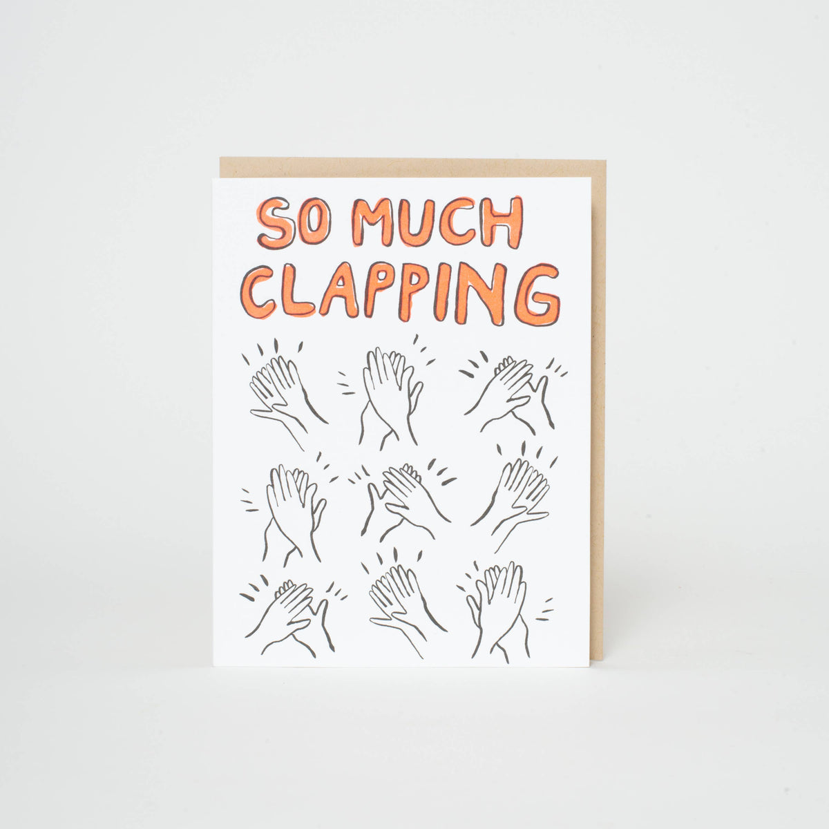 So Much Clapping Letterpress Greeting Card: Paper tab