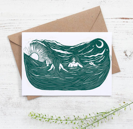 Morning Ritual Card  sea swim, wild swim, friends