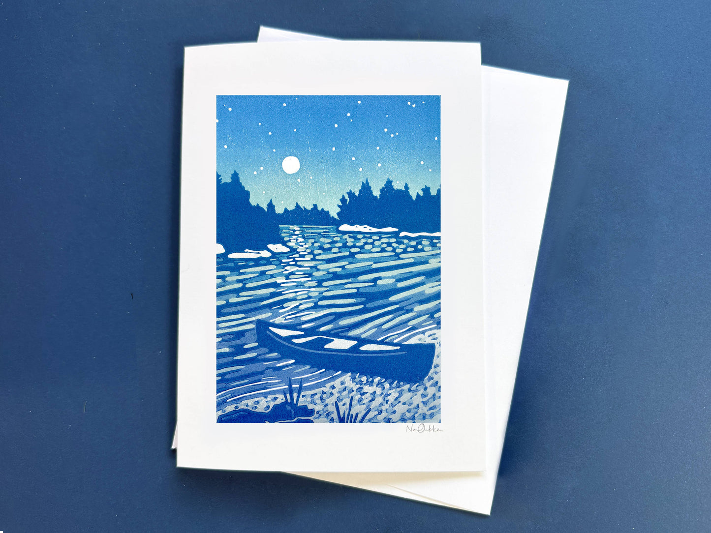 Backcountry Moonrise Greeting Card: With Clear EcoSleeve
