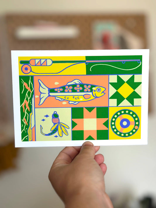 Fly Fishing Quilt Print