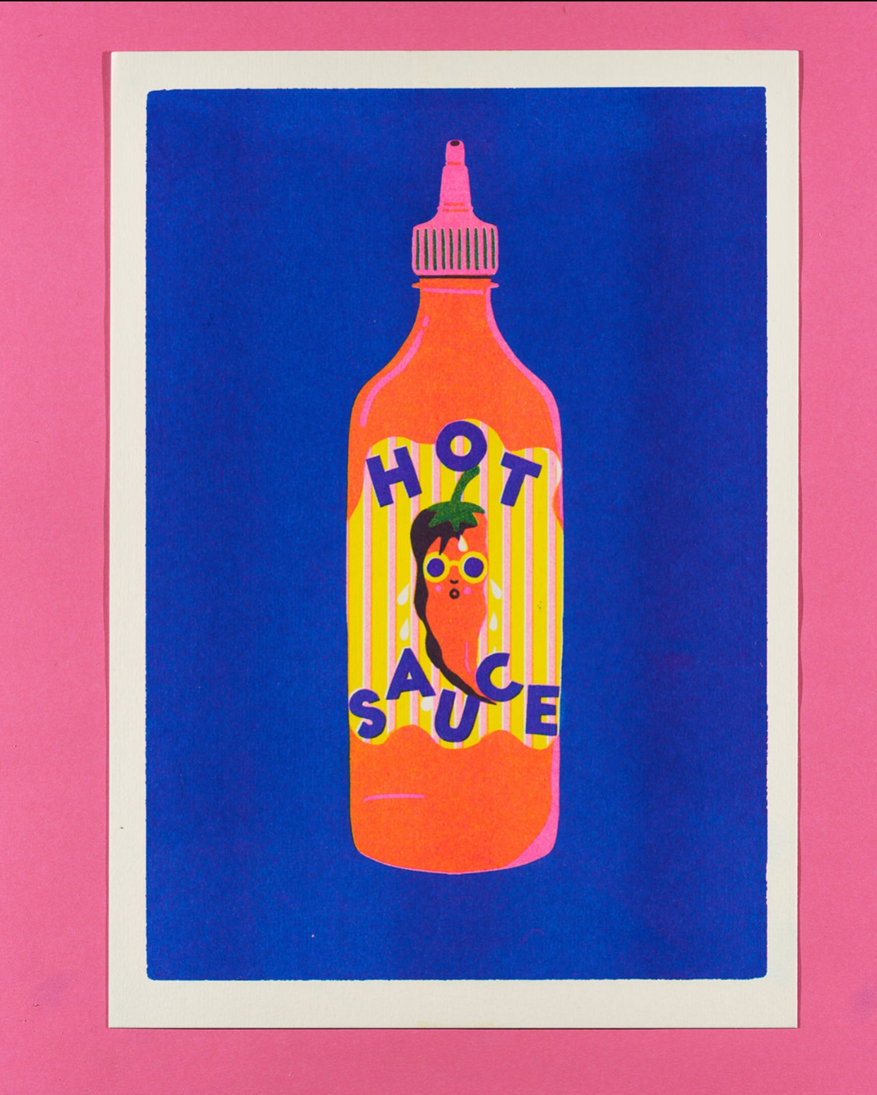 Blue Hot Sauce Riso Print