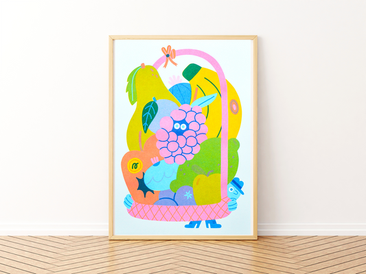 Trojan Fruit A4 Risograph Art Print