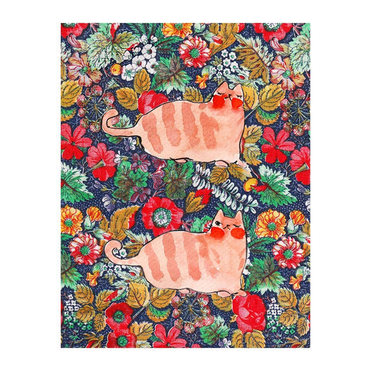 Print - "Resting Cat / Taking a Peek": 8x10 Inches