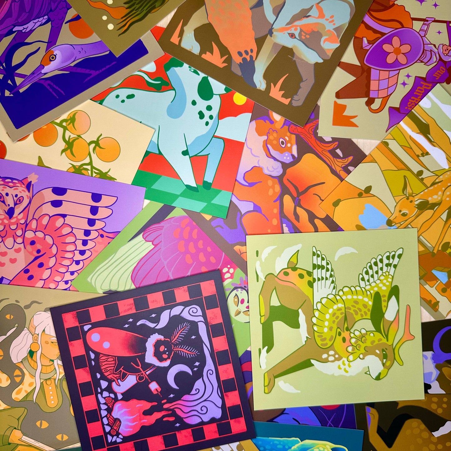 Mini Prints: Deer in Field