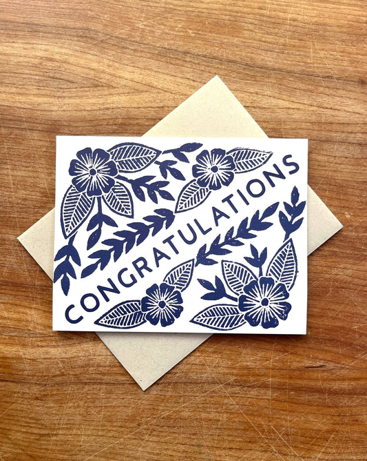 "Congratulations" Greeting Card: Single Card