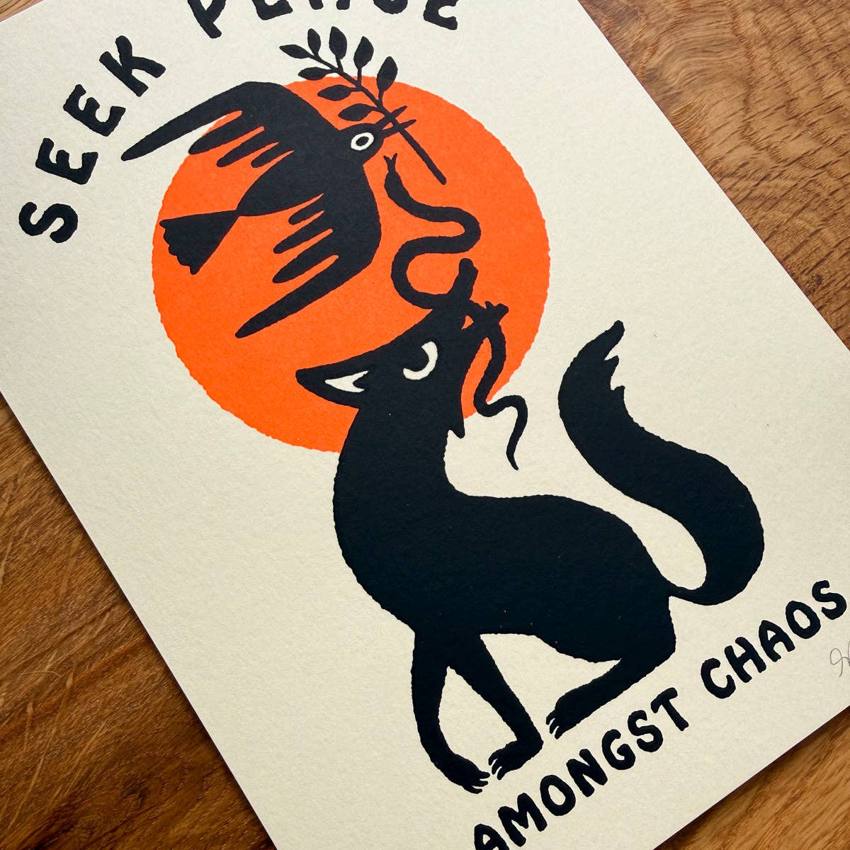 Seek Peace - Signed 5x7in Silkscreen Print
