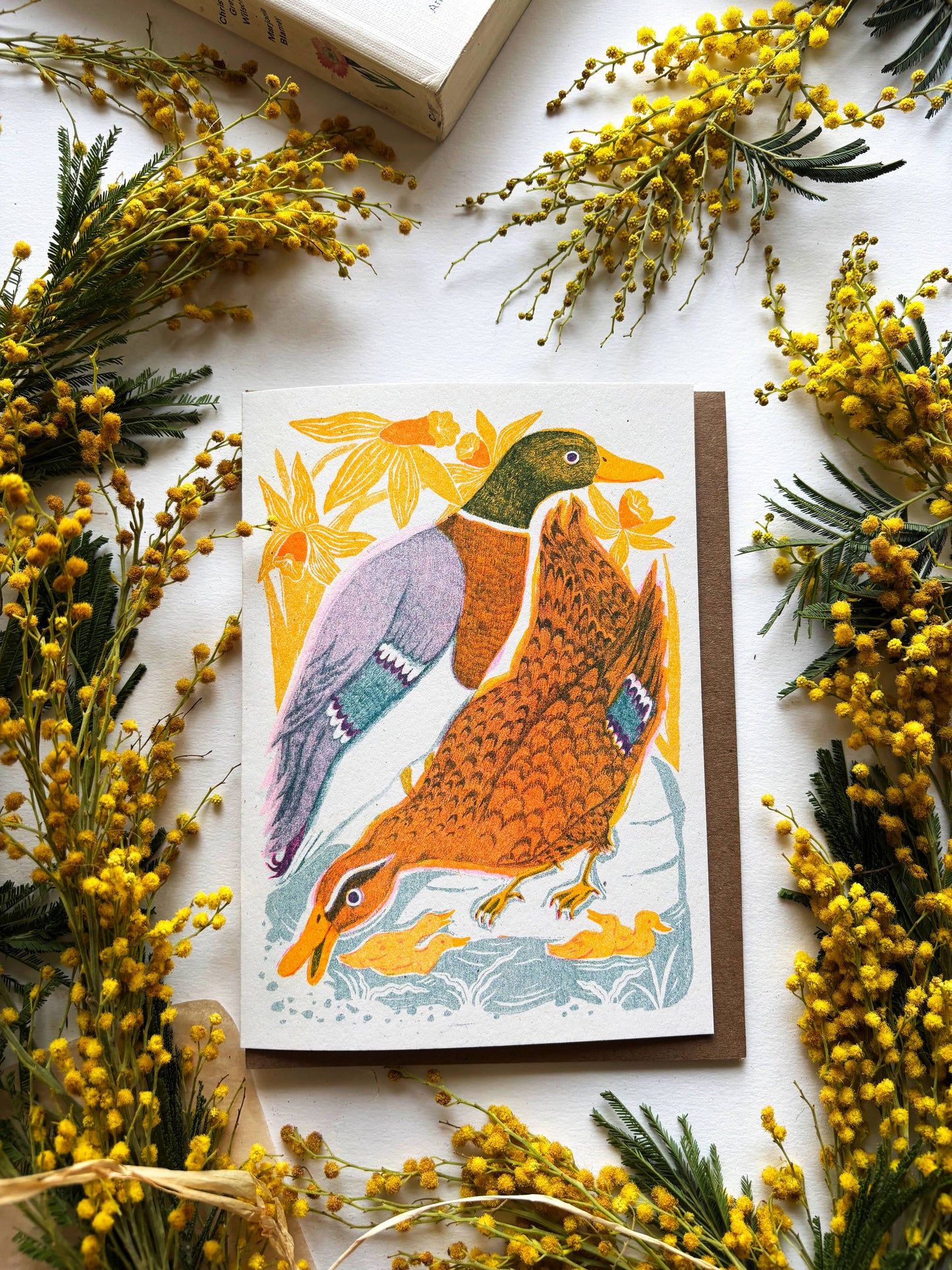 Daffodil Duck Family Card