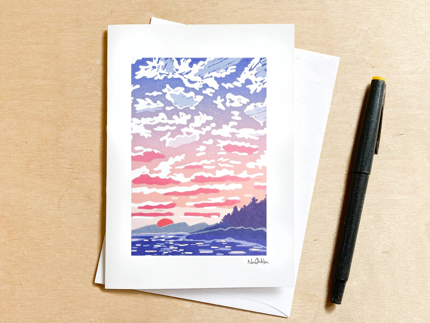 Contemplation West Greeting Card: NO Clear EcoSleeve