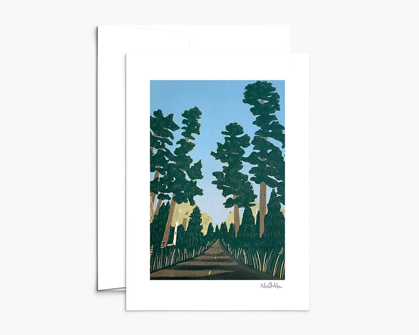 Autumn Pines Blank Greeting Card: With Clear EcoSleeve