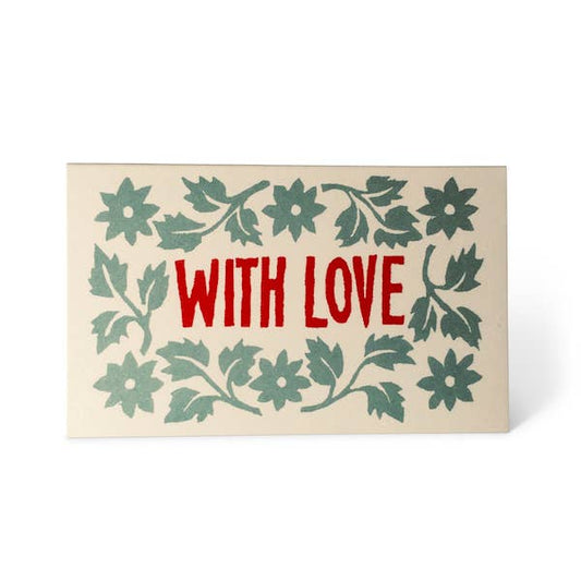 Pack of Leaves and Stars Gift Cards Pale Turquoise and Coral