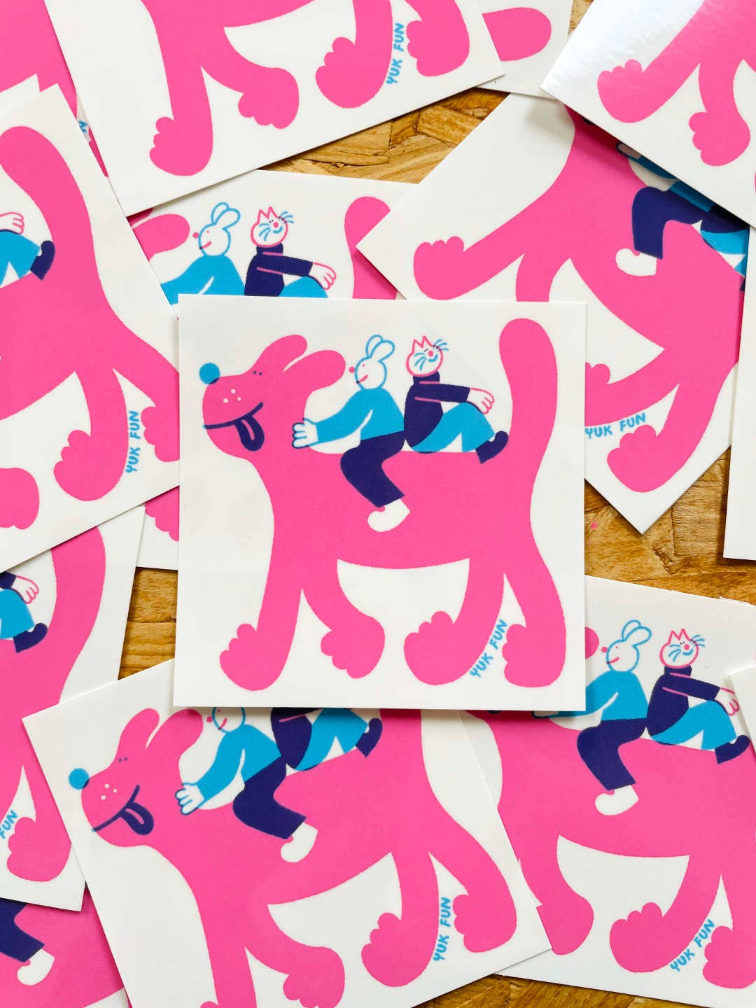 YUK FUN Dog Riders Eco Vinyl Sticker