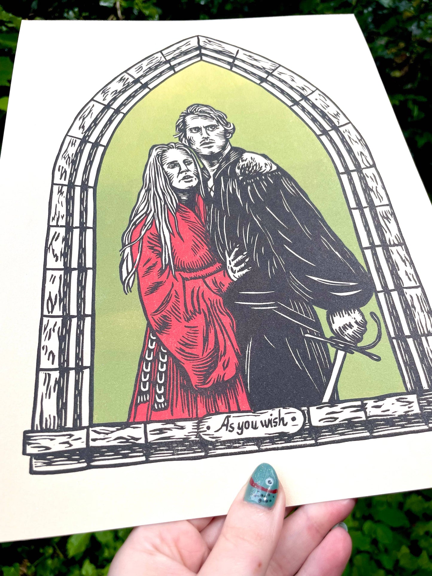 Princess Bride Linocut Print