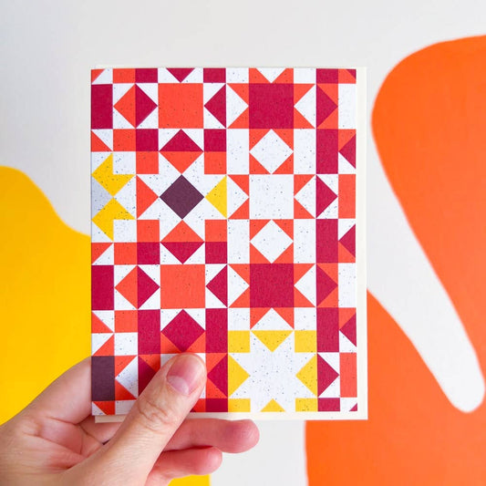 Modern Quilt Block Greeting Card A2