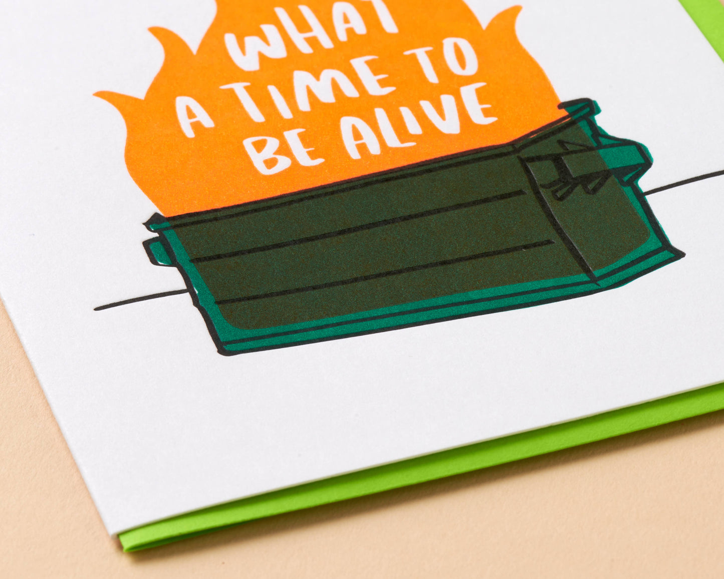 Dumpster Fire Letterpress Greeting Card- Made in USA