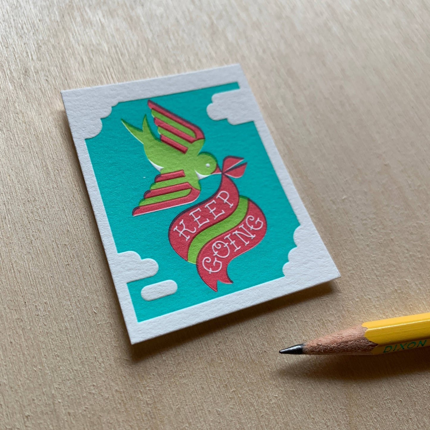 Keep Going - Mini Letterpress Print
