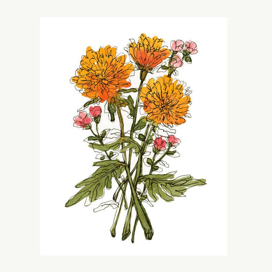Print - "Marigolds": 8x10 Inches