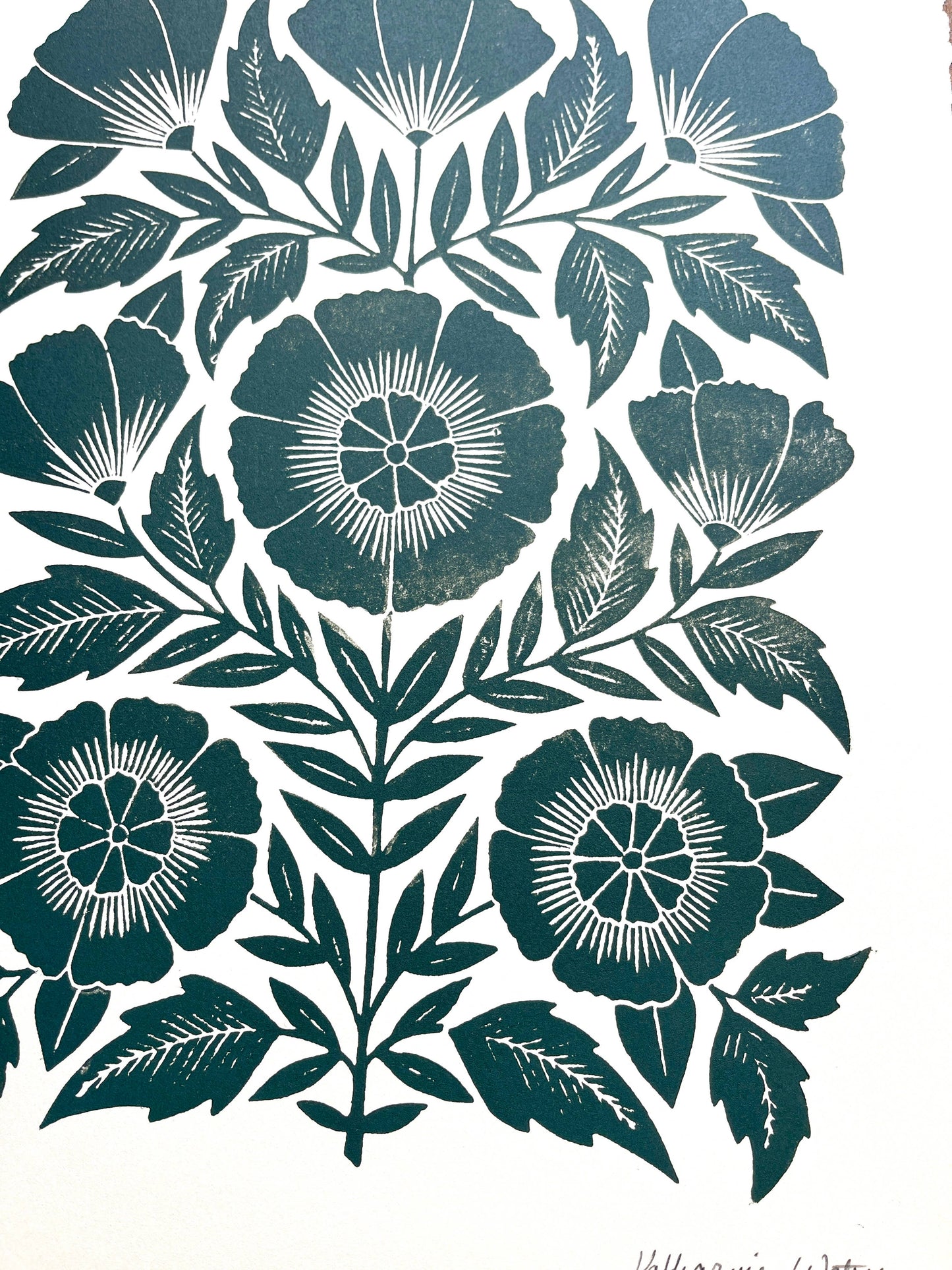 Hand Block Printed Art Print - No. 5792