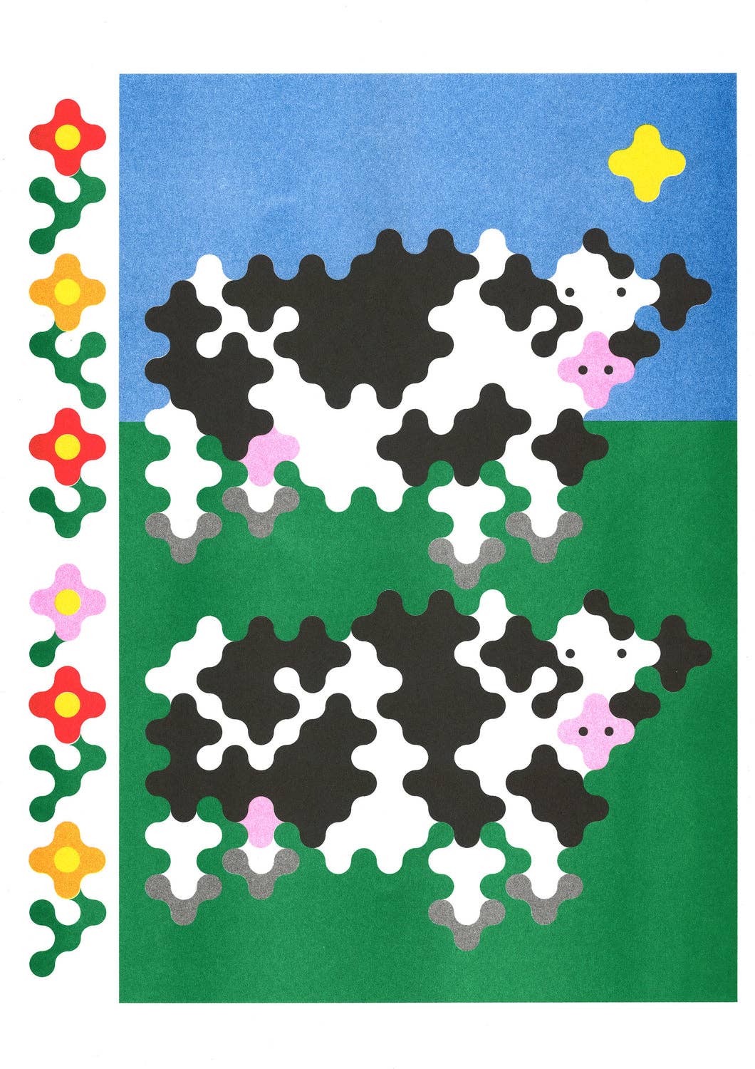 A3 poster - Joe O'Donnell - Two cows