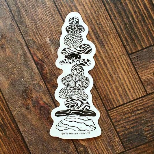 Cairn Linocut Sticker