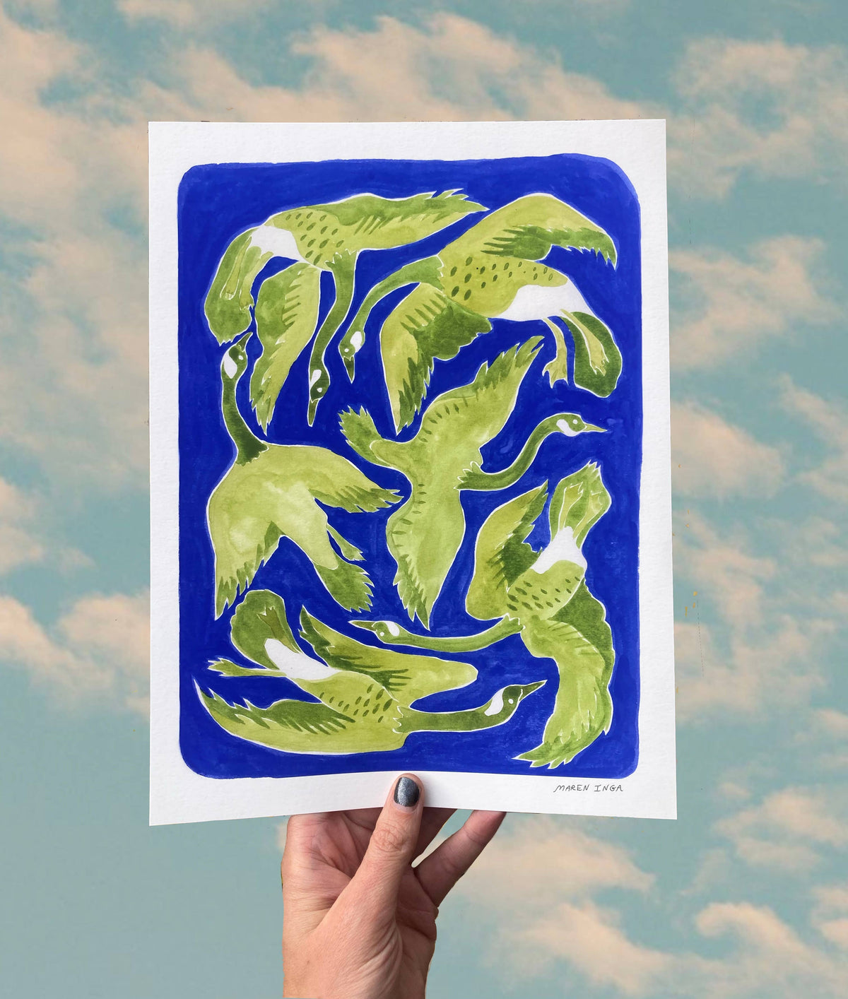 Six Geese, Giclee art print