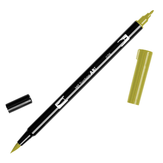 Dual Brush Pen Art Markers - Green Ochre - SKU# 56509