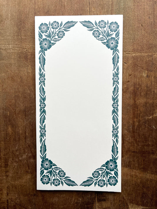 Teal Border Market Notepad