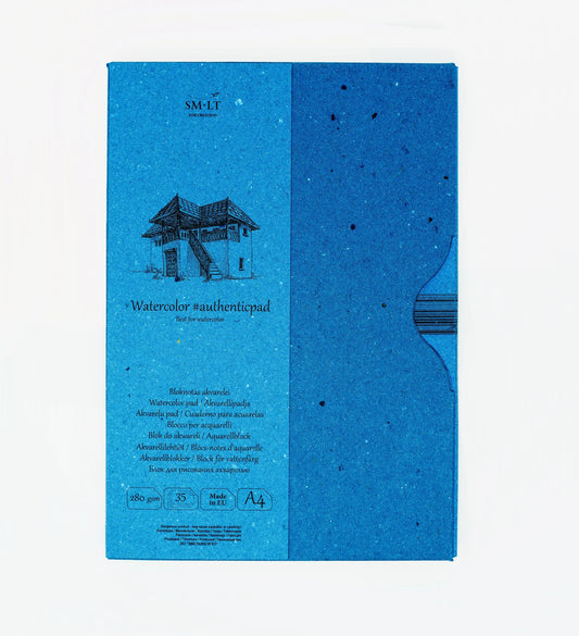 SMLT Art Watercolor Pad in Folder - 8-1/4" x 11-3/4", 35 Sheets